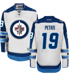 Men's Reebok Winnipeg Jets #19 Nic Petan Authentic White Away NHL Jersey