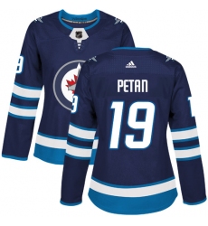 Women's Adidas Winnipeg Jets #19 Nic Petan Premier Navy Blue Home NHL Jersey