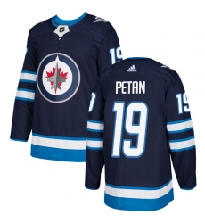 Youth Adidas Winnipeg Jets #19 Nic Petan Authentic Navy Blue Home NHL Jersey