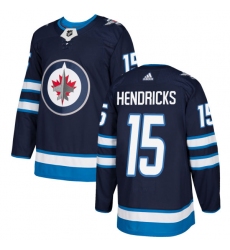 Men's Adidas Winnipeg Jets #15 Matt Hendricks Premier Navy Blue Home NHL Jersey