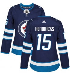 Women's Adidas Winnipeg Jets #15 Matt Hendricks Authentic Navy Blue Home NHL Jersey