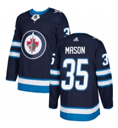 Men's Adidas Winnipeg Jets #35 Steve Mason Premier Navy Blue Home NHL Jersey