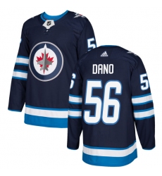 Men's Adidas Winnipeg Jets #56 Marko Dano Authentic Navy Blue Home NHL Jersey