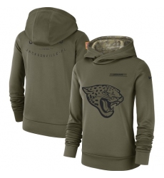 Women's Jacksonville Jaguars Nike Olive Salute to Service Sideline Therma Performance Pullover Hoodie