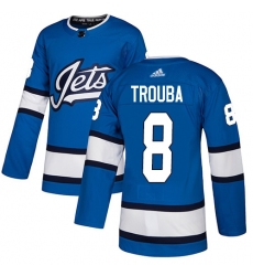 Youth Adidas Winnipeg Jets #8 Jacob Trouba Authentic Blue Alternate NHL Jersey