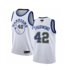 Women's Golden State Warriors #42 Nate Thurmond Swingman White Hardwood Classics 2019 Basketball Finals Bound Basketball Jersey