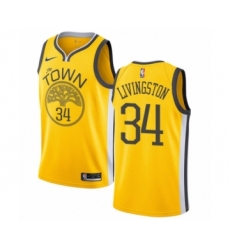 Men's Nike Golden State Warriors #34 Shaun Livingston Yellow Swingman Jersey - Earned Edition