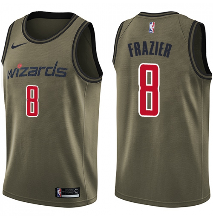 Men's Nike Washington Wizards #8 Tim Frazier Swingman Green Salute to Service NBA Jersey