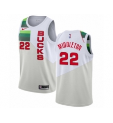 Youth Nike Milwaukee Bucks #22 Khris Middleton White Swingman Jersey - Earned Edition
