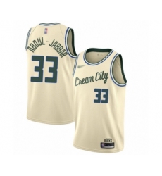 Women's Milwaukee Bucks #33 Kareem Abdul-Jabbar Swingman Cream Basketball Jersey - 2019 20 City Edition