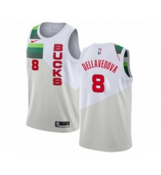 Women's Nike Milwaukee Bucks #8 Matthew Dellavedova White Swingman Jersey - Earned Edition