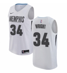Men's Nike Memphis Grizzlies #34 Brandan Wright Swingman White NBA Jersey - City Edition