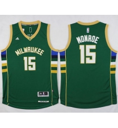 Bucks #15 Greg Monroe Green Stitched NBA Jersey