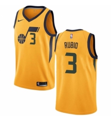 Youth Nike Utah Jazz #3 Ricky Rubio Swingman Gold NBA Jersey Statement Edition