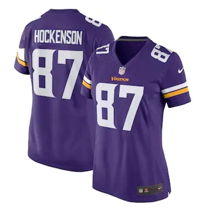 Women's Minnesota Vikings #87 T.J. Hockenson Nike Purple Limited Jersey