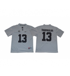 Alabama Crimson Tide 13 Tua Tagovailoa Gray College Football Jersey