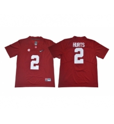 Alabama Crimson Tide 2 Jalen Hurts Red Diamond Logo College Football Jersey