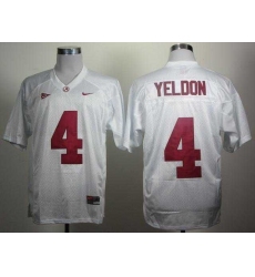 Alabama Crimson Tide 4 T.J Yeldon White College Football NCAA Jerseys 2012 SEC