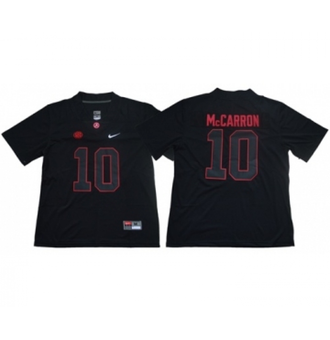 Crimson Tide #10 AJ McCarron Blackout Limited Stitched NCAA Jersey