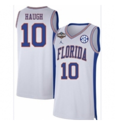 Men's Florida Gators #10 Thomas Haugh White Stitched College Basketball Jersey