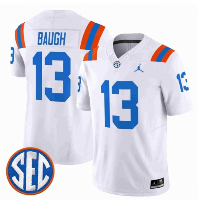 Men's Florida Gators #13 Jadan Baugh White 1960s Throwback F U S E Vapor Limited Stitched Football Jersey