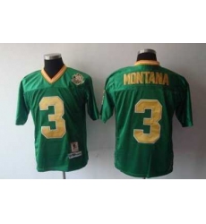 Dame #3 Joe Montana Green With 30TH Patch Embroidered NCAA Jersey