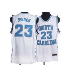 North Carolina #23 Michael Jordan White Embroidered NCAA Jersey