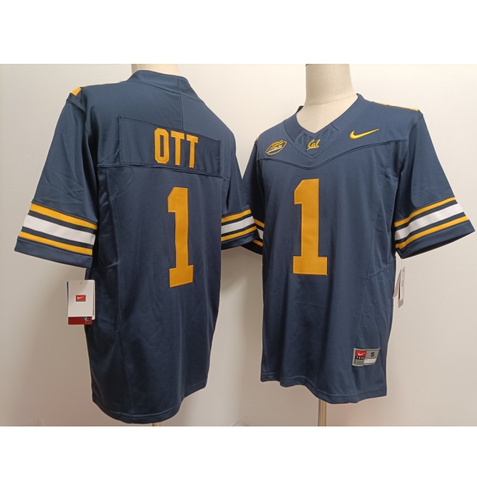 Men's California Golden Bears #1 Jaydn Ott Navy Blue FUSE College Stitched Jersey