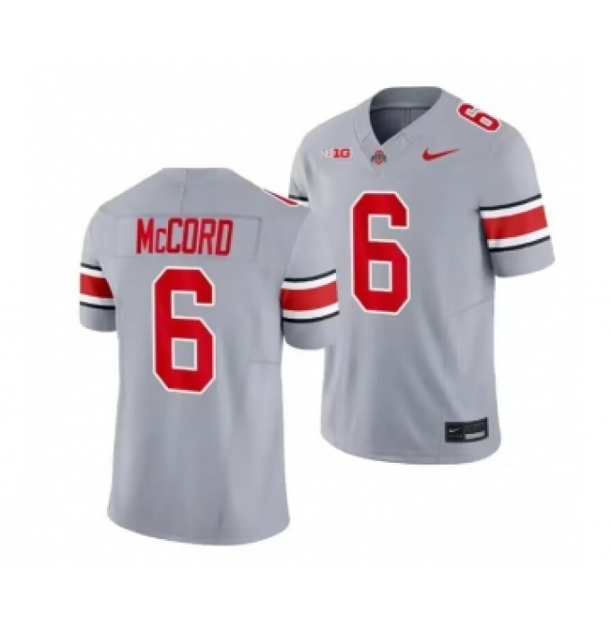 Men's Ohio State Buckeyes #6 Kyle McCord Gray 2023 F.U.S.E. Limited Stitched Jersey