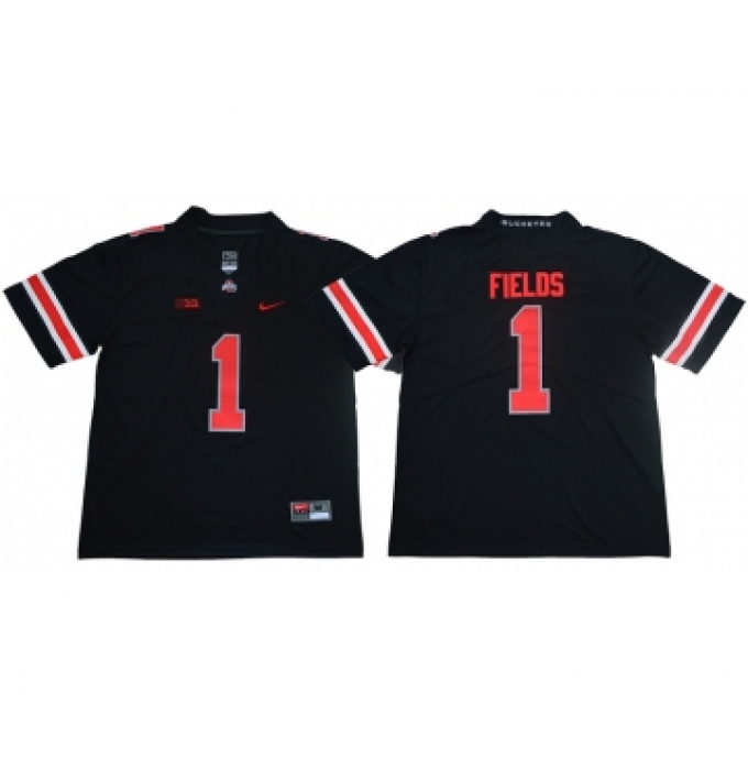 Ohio State Buckeyes 1 Justin Fields Limited College Football Black Jersey