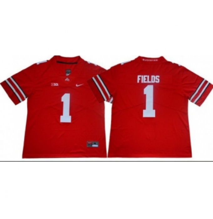 Ohio State Buckeyes 1 Justin Fields Limited College Football Red Jersey