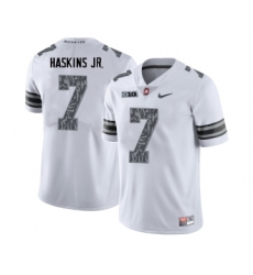 Ohio State Buckeyes 7 Dwayne Haskins White Shadow College Football Jersey