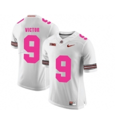 Ohio State Buckeyes 9 Binjimen Victor White 2018 Breast Cancer Awareness College Football Jersey