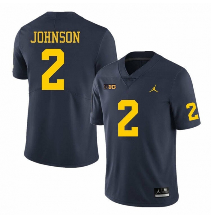 Men's Michigan Wolverines #2 Will Johnson Navy Blue Stitched Jersey