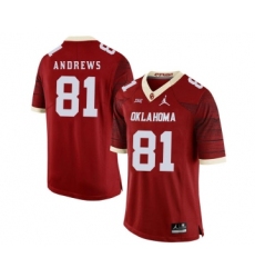 Oklahoma Sooners 81 Mark Andrews Red 47 Game Winning Streak College Football Jersey