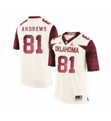 Oklahoma Sooners 81 Mark Andrews White 47 Game Winning Streak College Football Jersey