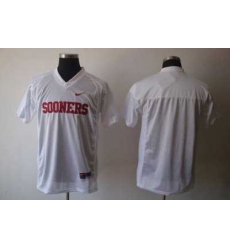 Sooners Blank White Embroidered NCAA Jersey