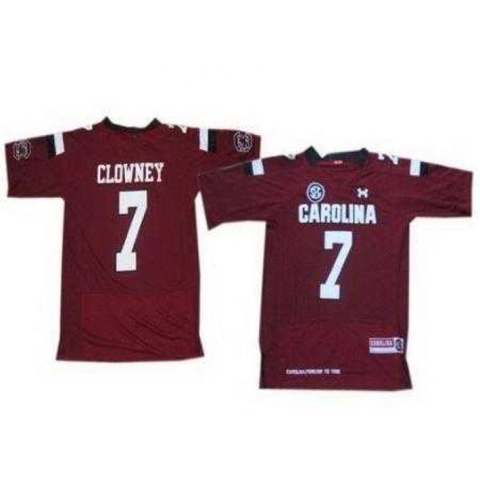 Under Armour South Carolina 7 Javedeon Clowney Red New Style Jersey with SEC Patch
