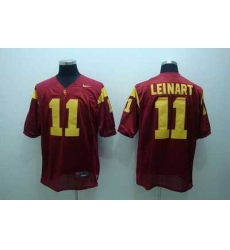 Trojans #11 Matt Leinart Red Embroidered NCAA Jersey