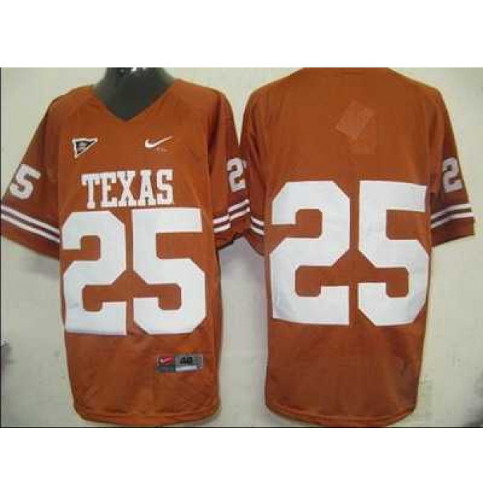 Longhorns #25 Orange Embroidered NCAA Jersey