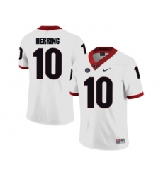 Georgia Bulldogs 10 Malik Herring White College Football Jersey