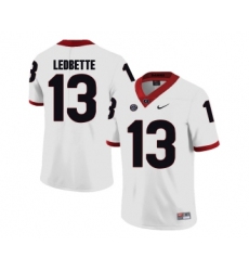 Georgia Bulldogs 13 Jonathan Ledbetter White College Football Jersey