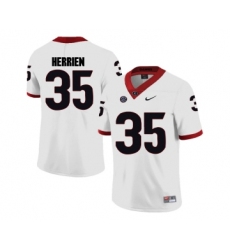 Georgia Bulldogs 35 Brian Herrien White College Football Jersey