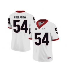 Georgia Bulldogs 54 Brandon Kublanow White Nike College Football Jersey