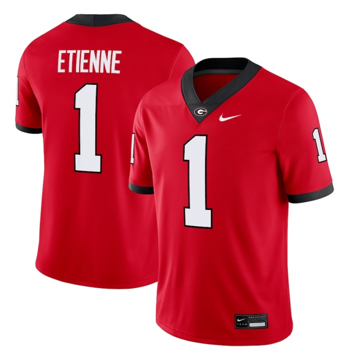 Men's Georgia Bulldogs #1 Trevor Etienne Nike Red Football Game Jersey