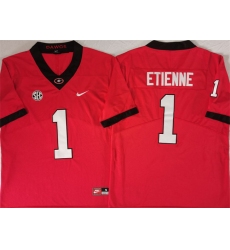 Men's Georgia Bulldogs #1 Trevor Etienne Red Stitched Jersey