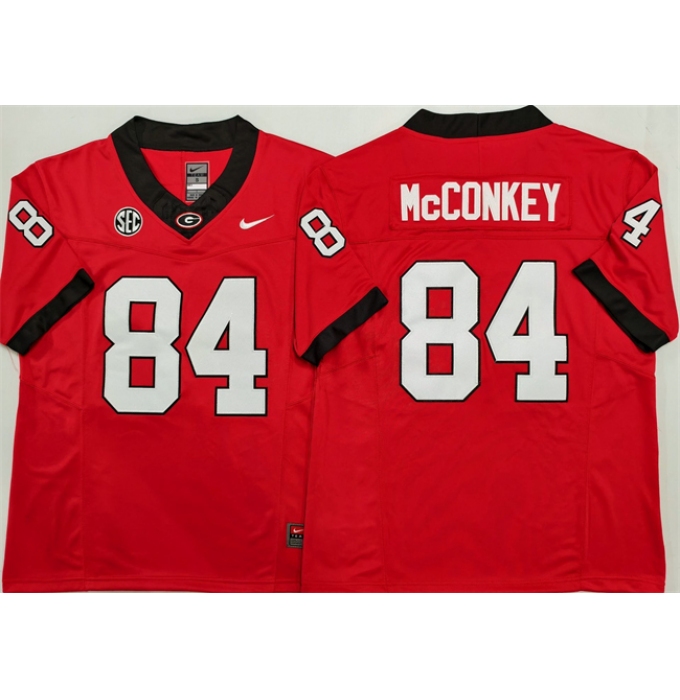 Men's Georgia Bulldogs #84 Ladd McConkey Red 2025 F.U.S.E. Stitched Jersey