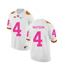 Clemson Tigers 4 Deshaun Watson White 2018 Breast Cancer Awareness College Football Jerse