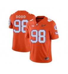 Clemson Tigers 98 Kevin Dodd Orange With Diamond Logo College Football Jersey