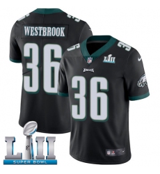 Youth Nike Philadelphia Eagles #36 Brian Westbrook Black Alternate Vapor Untouchable Limited Player Super Bowl LII NFL Jersey